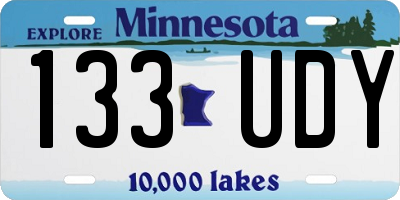 MN license plate 133UDY