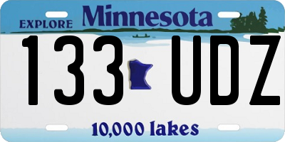 MN license plate 133UDZ