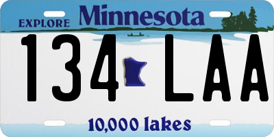 MN license plate 134LAA