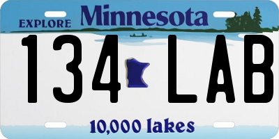 MN license plate 134LAB