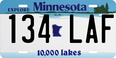 MN license plate 134LAF