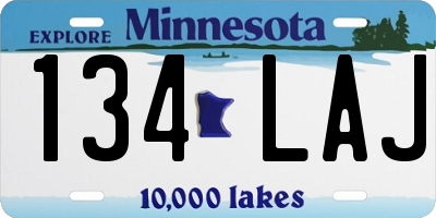 MN license plate 134LAJ