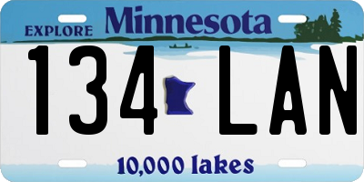 MN license plate 134LAN