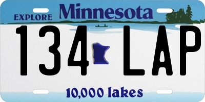 MN license plate 134LAP