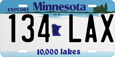 MN license plate 134LAX