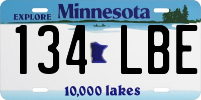 MN license plate 134LBE