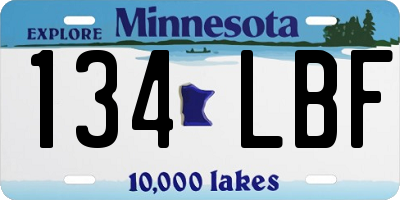 MN license plate 134LBF