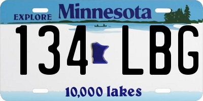 MN license plate 134LBG