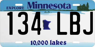 MN license plate 134LBJ