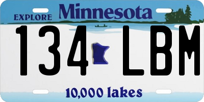 MN license plate 134LBM