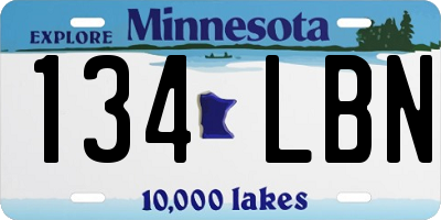 MN license plate 134LBN