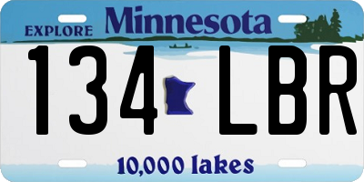 MN license plate 134LBR