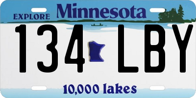 MN license plate 134LBY
