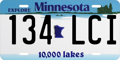 MN license plate 134LCI