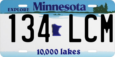 MN license plate 134LCM