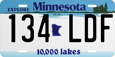 MN license plate 134LDF