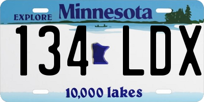 MN license plate 134LDX