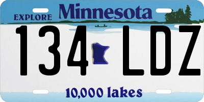 MN license plate 134LDZ
