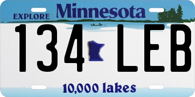 MN license plate 134LEB