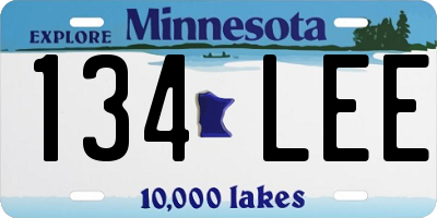 MN license plate 134LEE