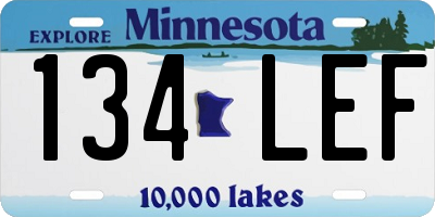 MN license plate 134LEF