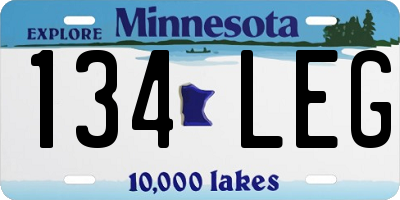 MN license plate 134LEG