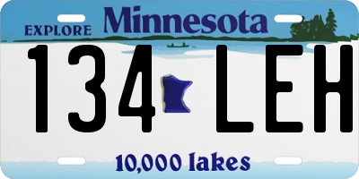 MN license plate 134LEH