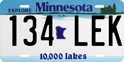 MN license plate 134LEK