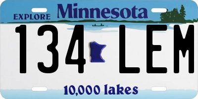MN license plate 134LEM