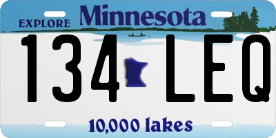 MN license plate 134LEQ