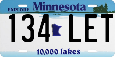 MN license plate 134LET