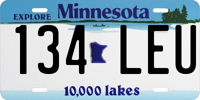MN license plate 134LEU