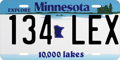 MN license plate 134LEX