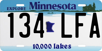 MN license plate 134LFA