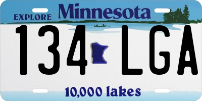 MN license plate 134LGA
