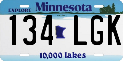 MN license plate 134LGK