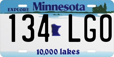 MN license plate 134LGO