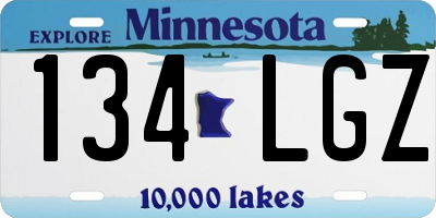 MN license plate 134LGZ