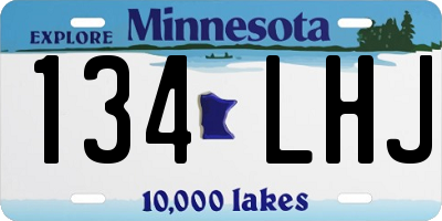 MN license plate 134LHJ