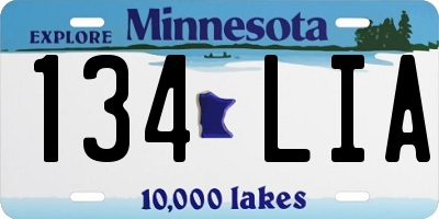 MN license plate 134LIA