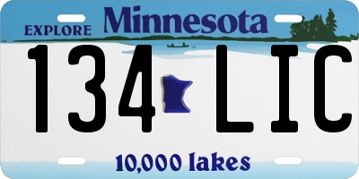 MN license plate 134LIC