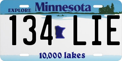 MN license plate 134LIE