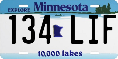 MN license plate 134LIF
