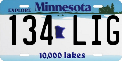 MN license plate 134LIG