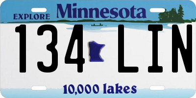 MN license plate 134LIN