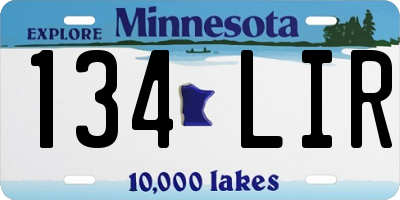 MN license plate 134LIR
