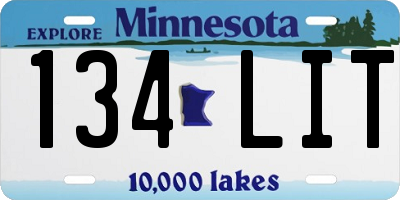 MN license plate 134LIT