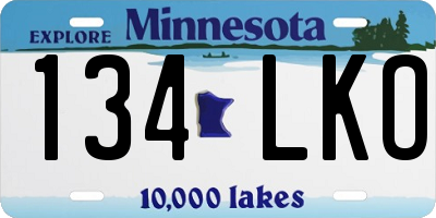 MN license plate 134LKO