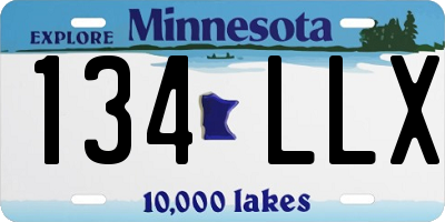 MN license plate 134LLX