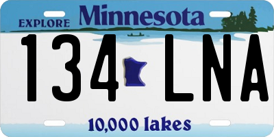 MN license plate 134LNA